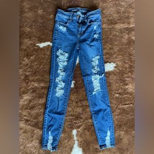 american eagle ripped skinny jeans